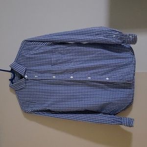 Comme des garçons blue check button down shirt S